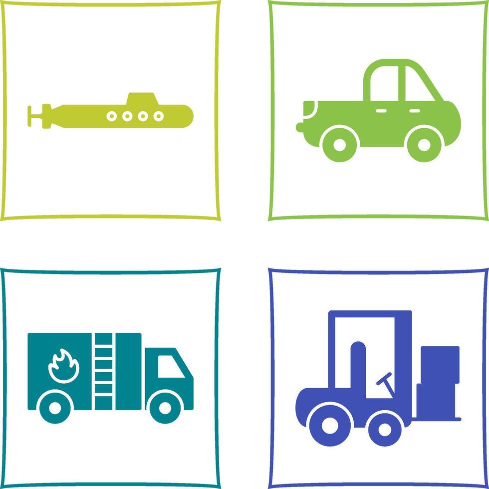 Submarine and Pickup Icon vector