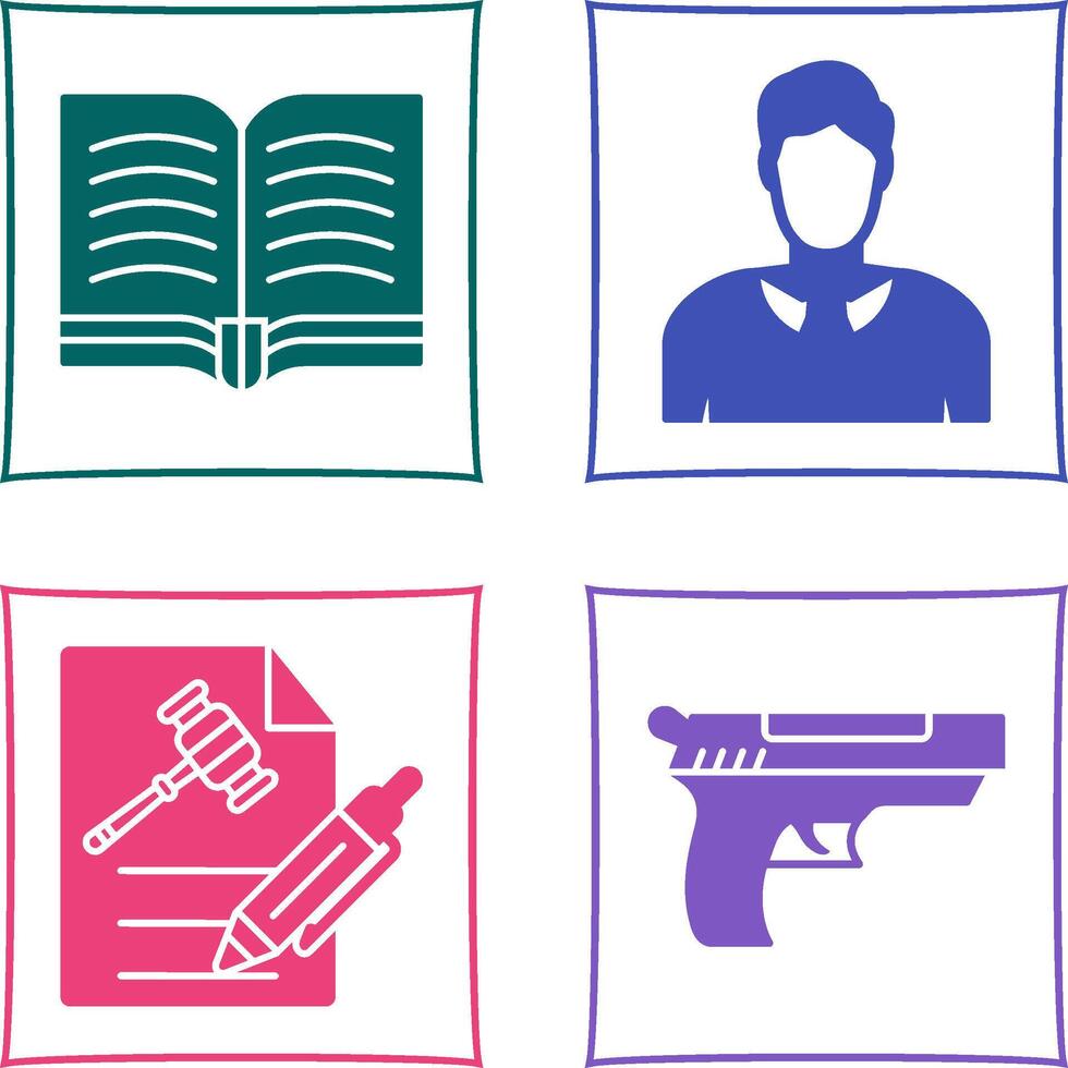 Book and Judge Icon vector