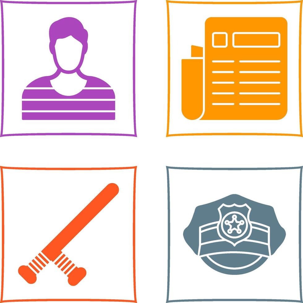 Prisioner and Newespaper Icon vector