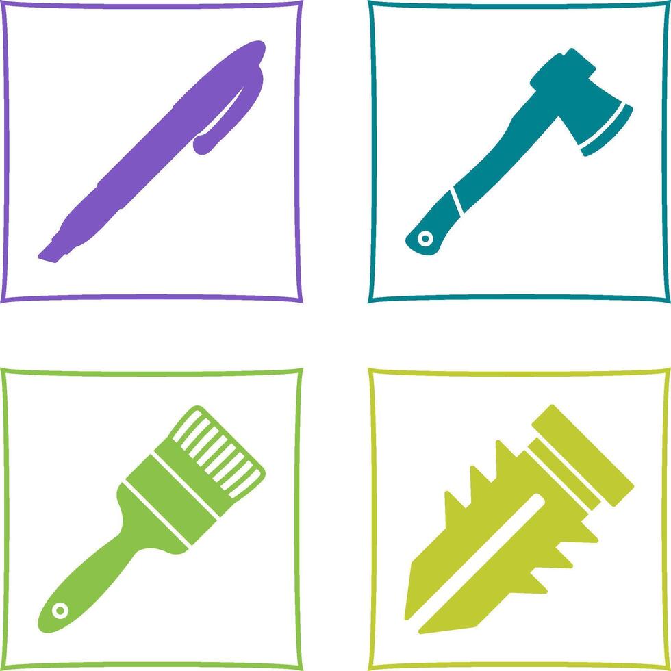 Marker and Axe Icon vector