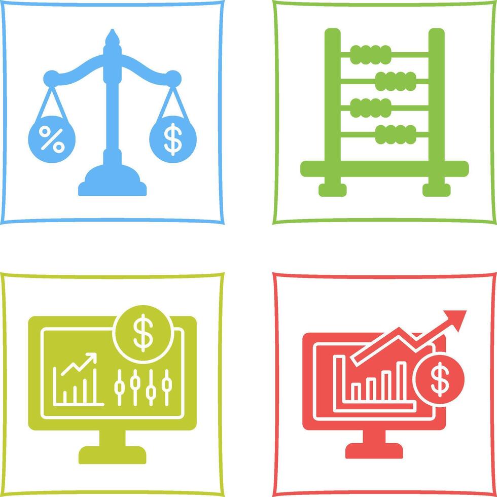 Scale and Abacus Icon vector