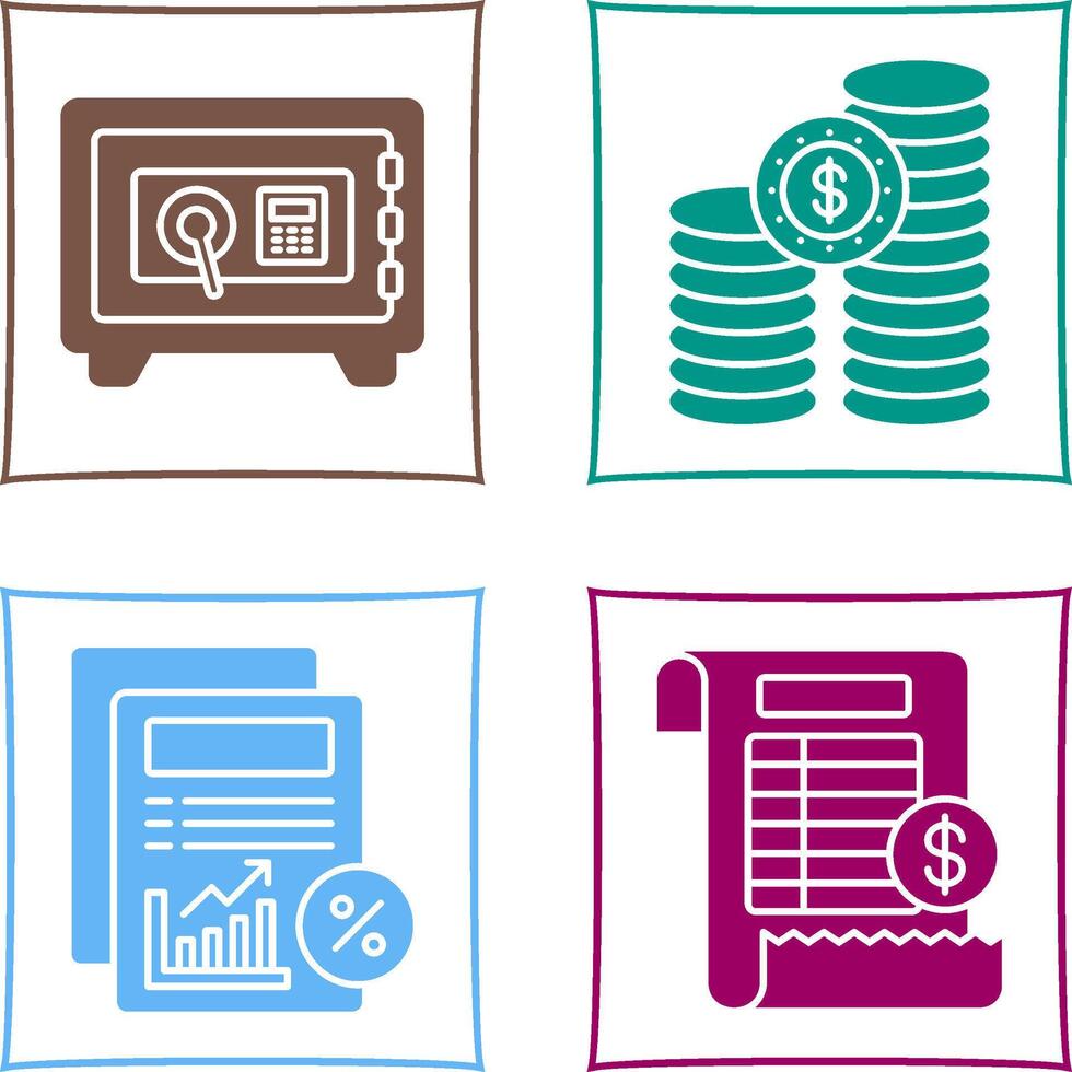 Safe Box and COINS Icon vector