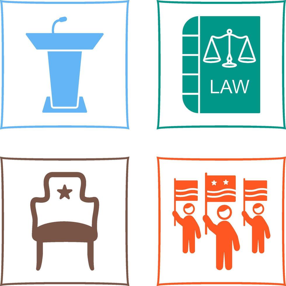 Podium and Law Icon vector