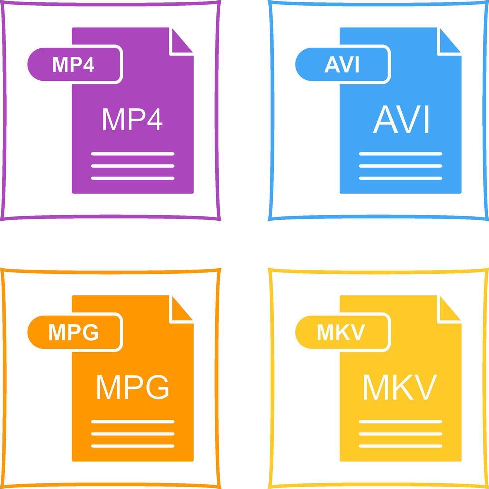 MP4 and AVI Icon vector