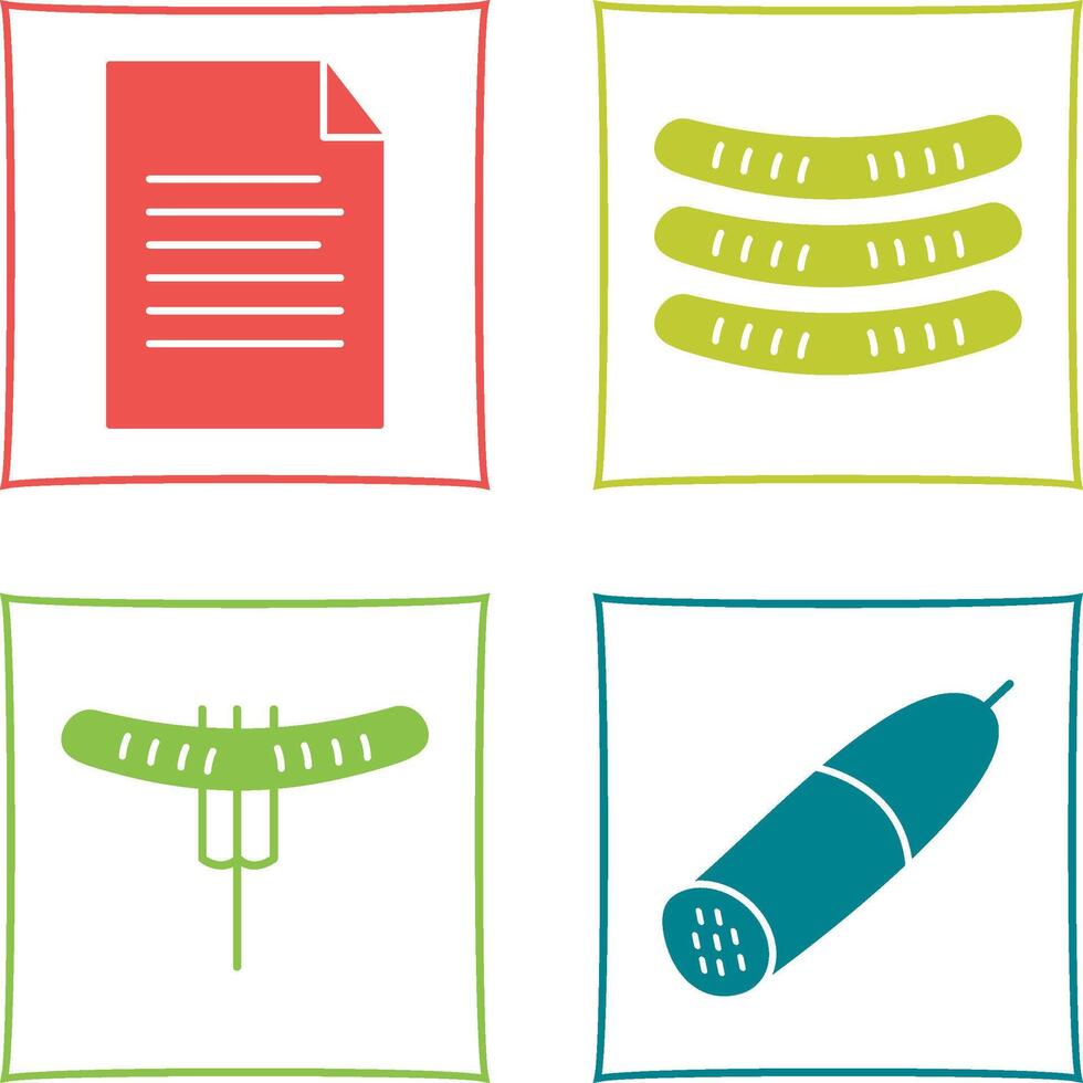 Sheet and Sausages Icon vector