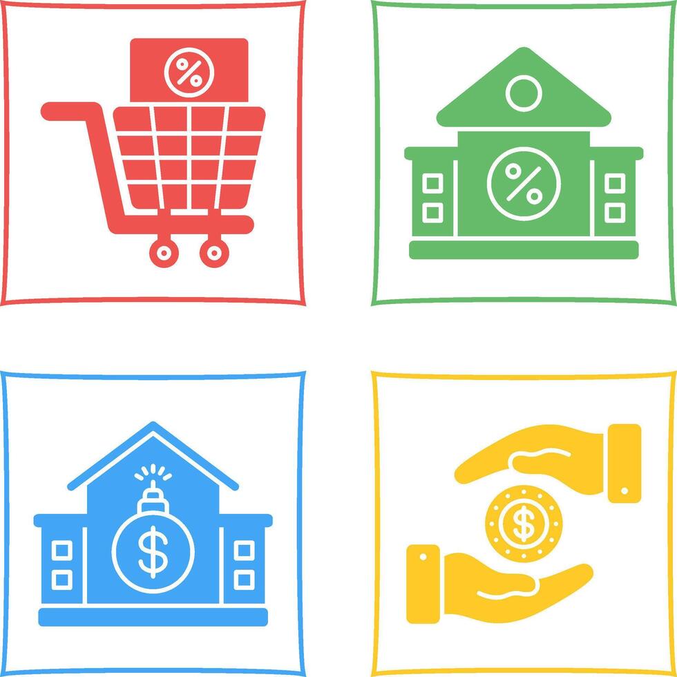 compras impuesto y inmuebles icono vector