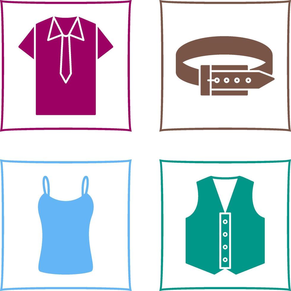 Shirt and Tie and Belt Icon vector