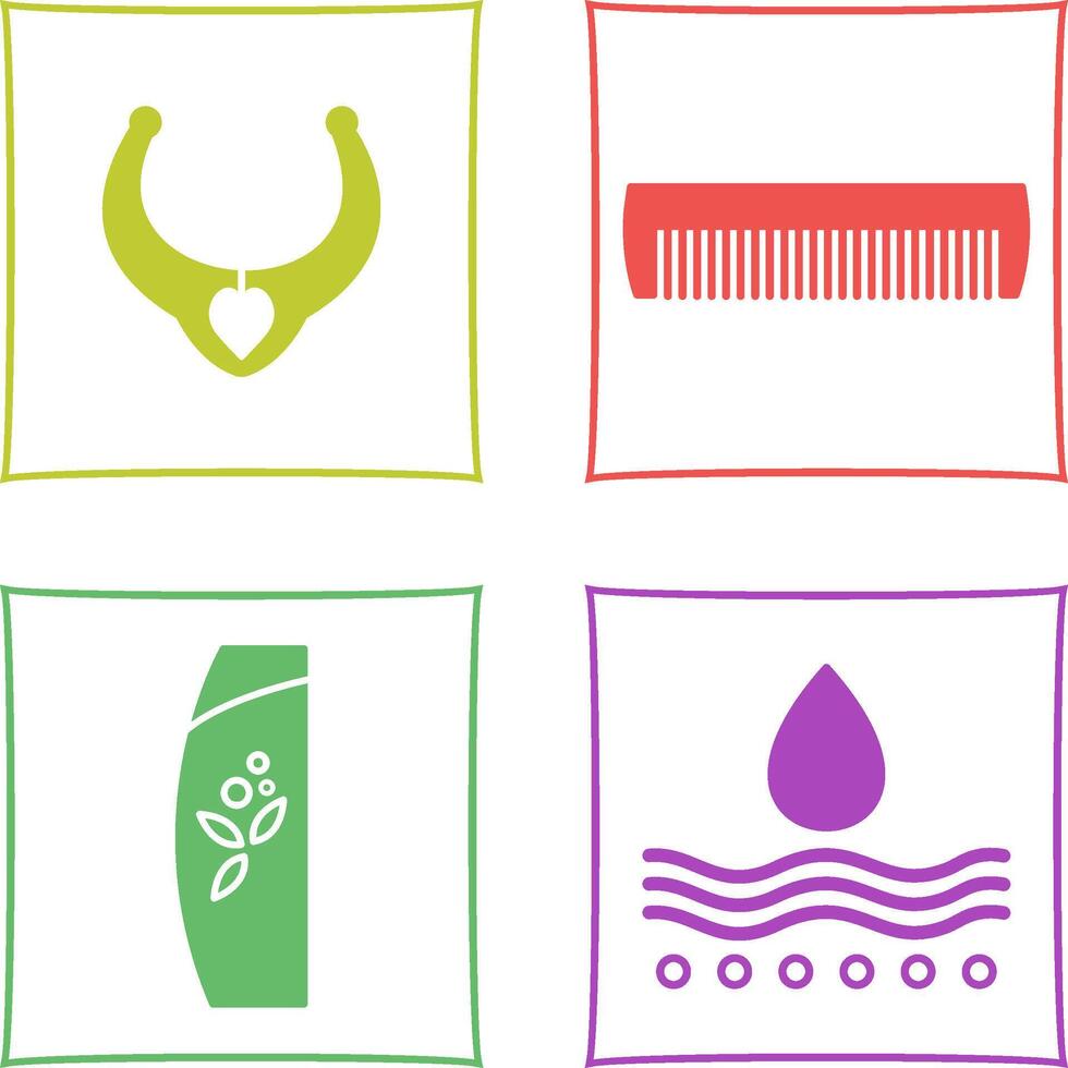 Necklace and Comb Icon vector