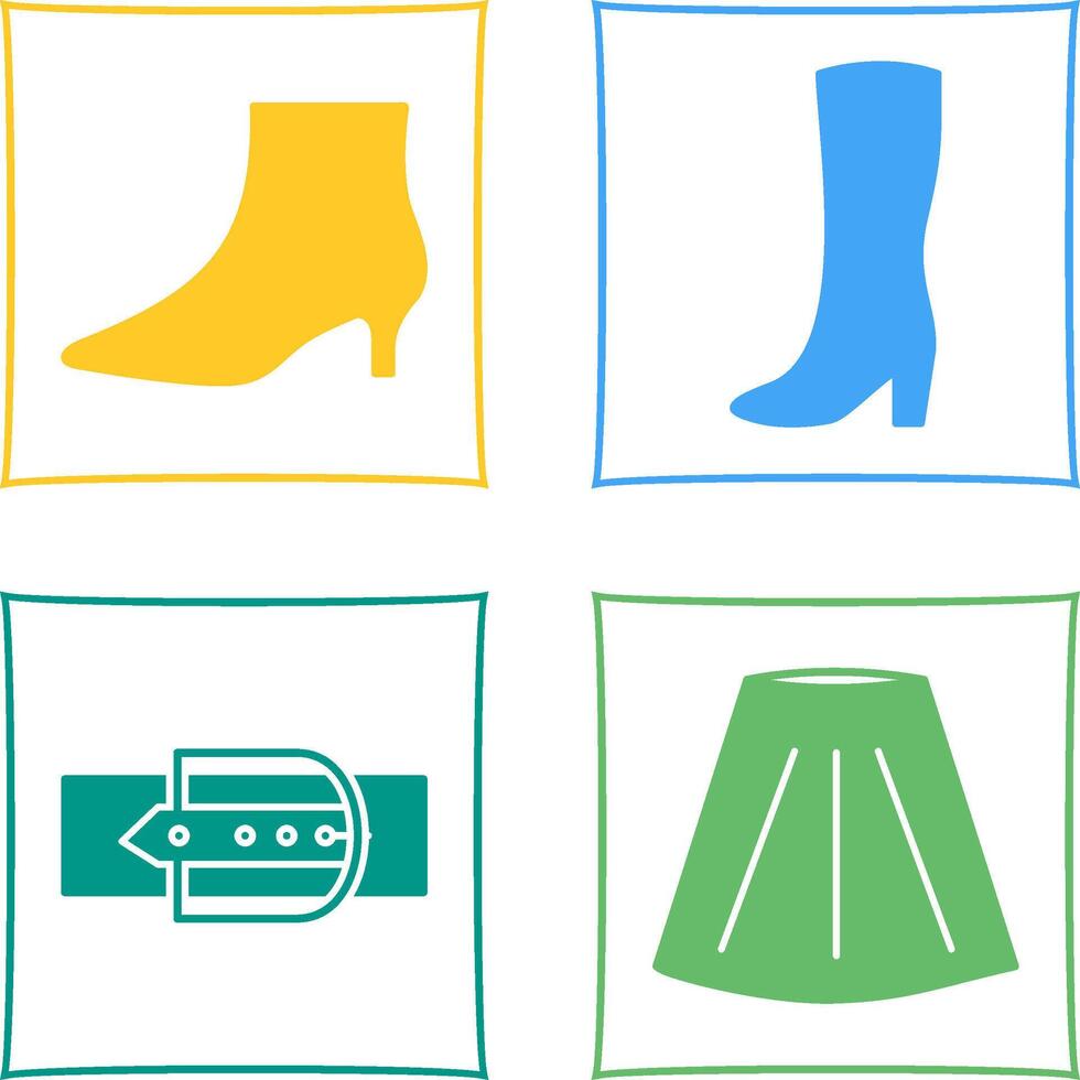 Boots with Heels and Long Boats Icon vector