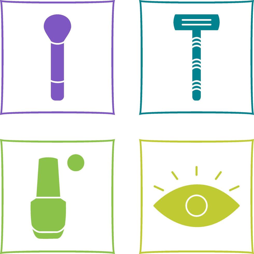 Brush and Razor Icon vector