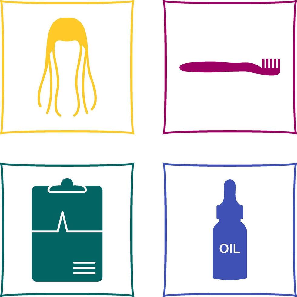 Toothbrush and Hair Icon vector