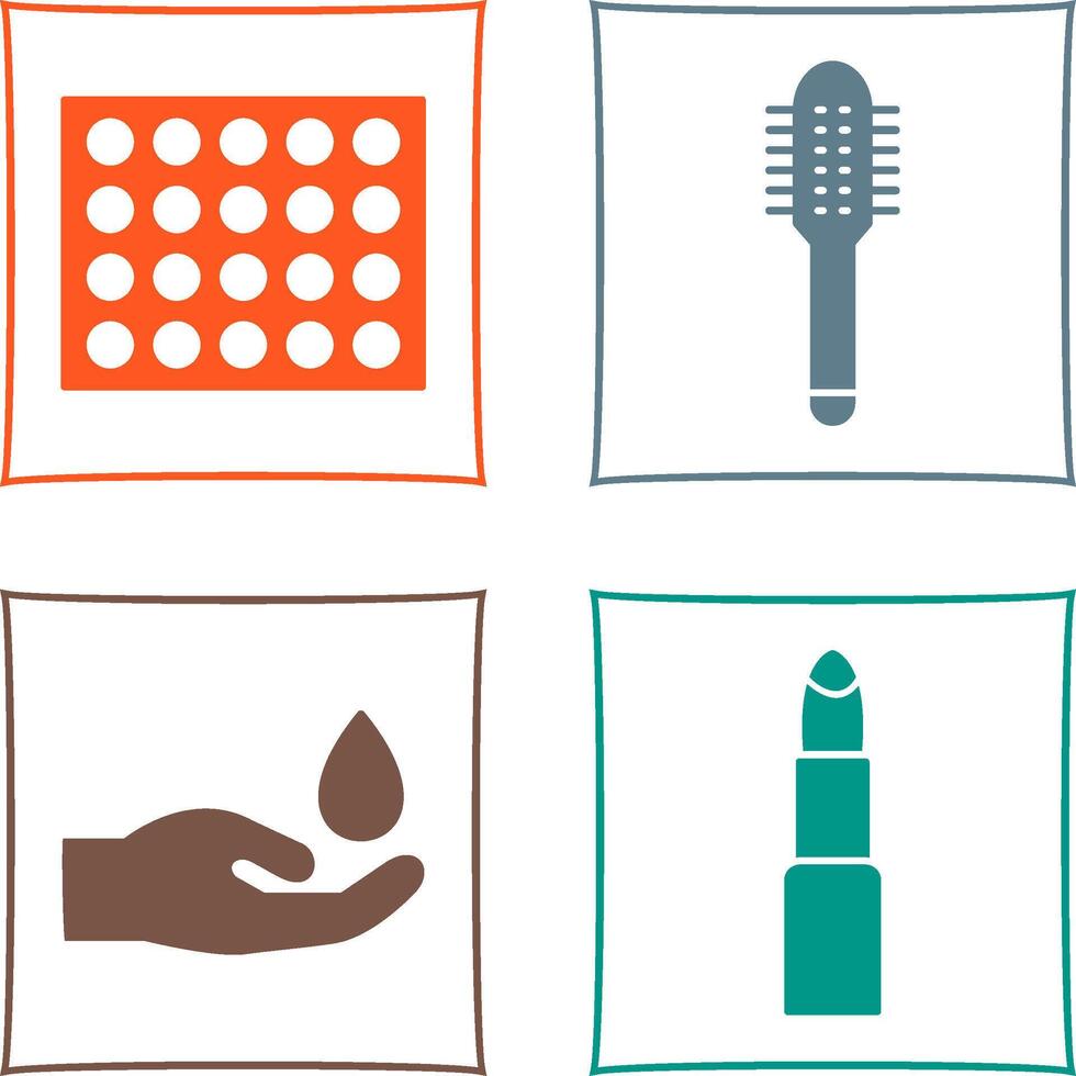 Colored Palette and Comb Icon vector