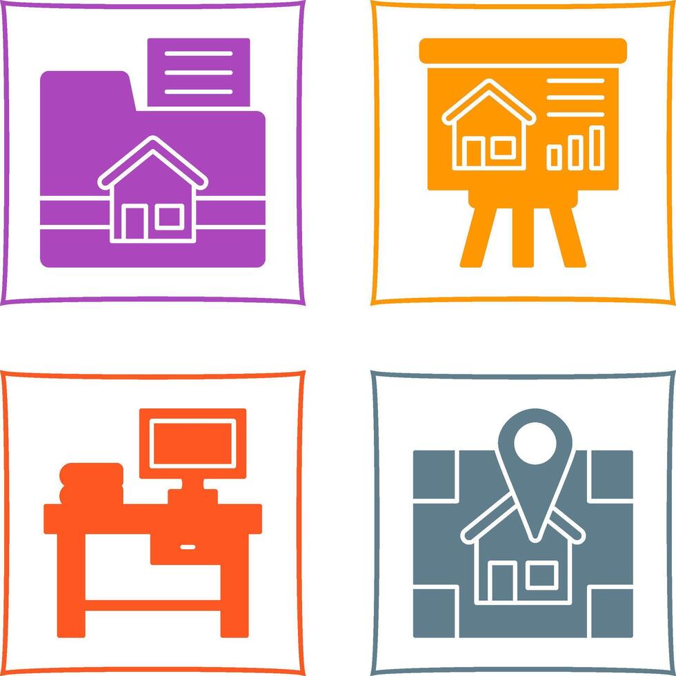 Folder and Presentation Icon vector