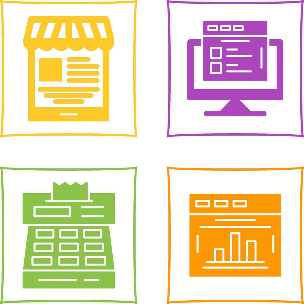 Mobile Shop and Search Product Icon vector