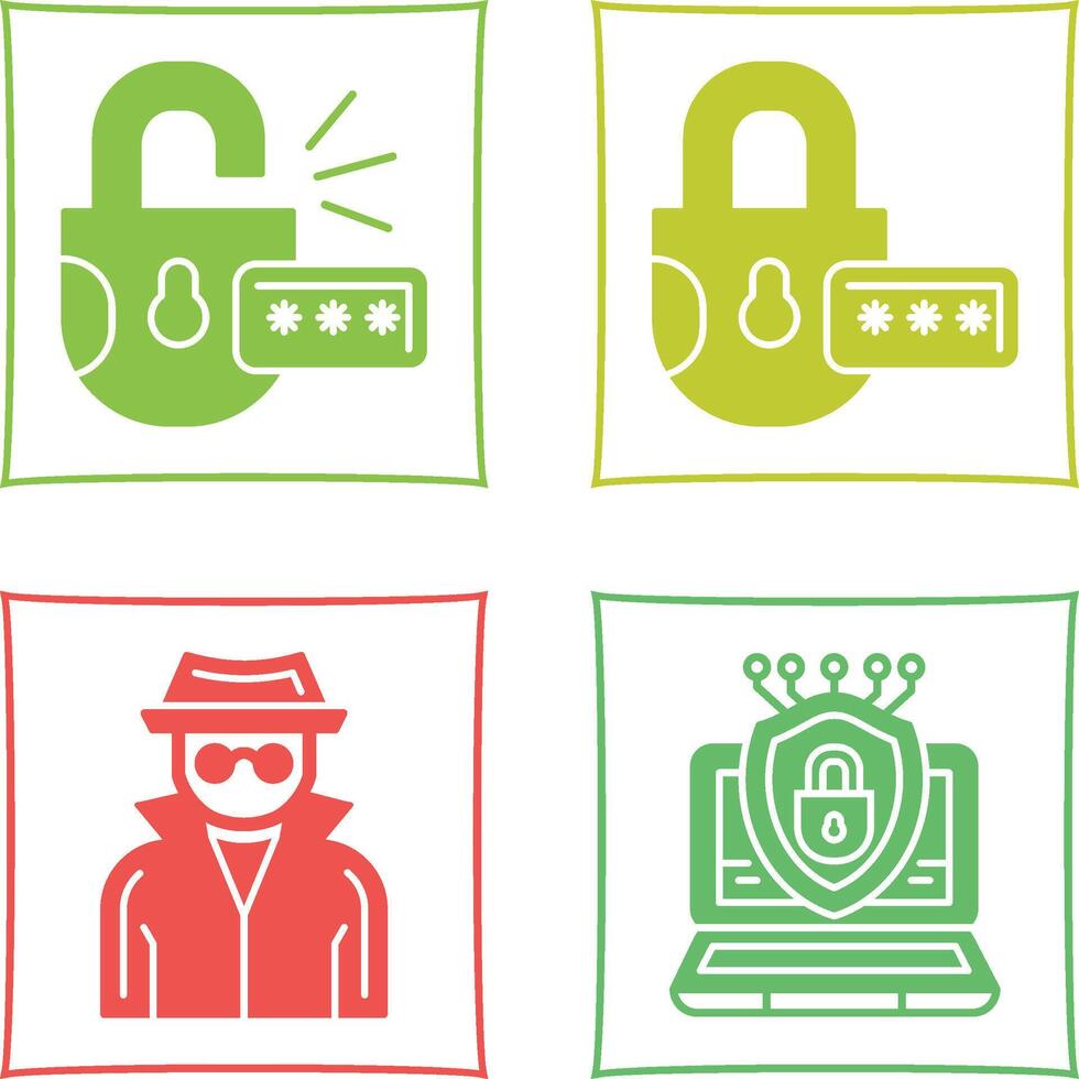 Unlock and Protect Icon vector