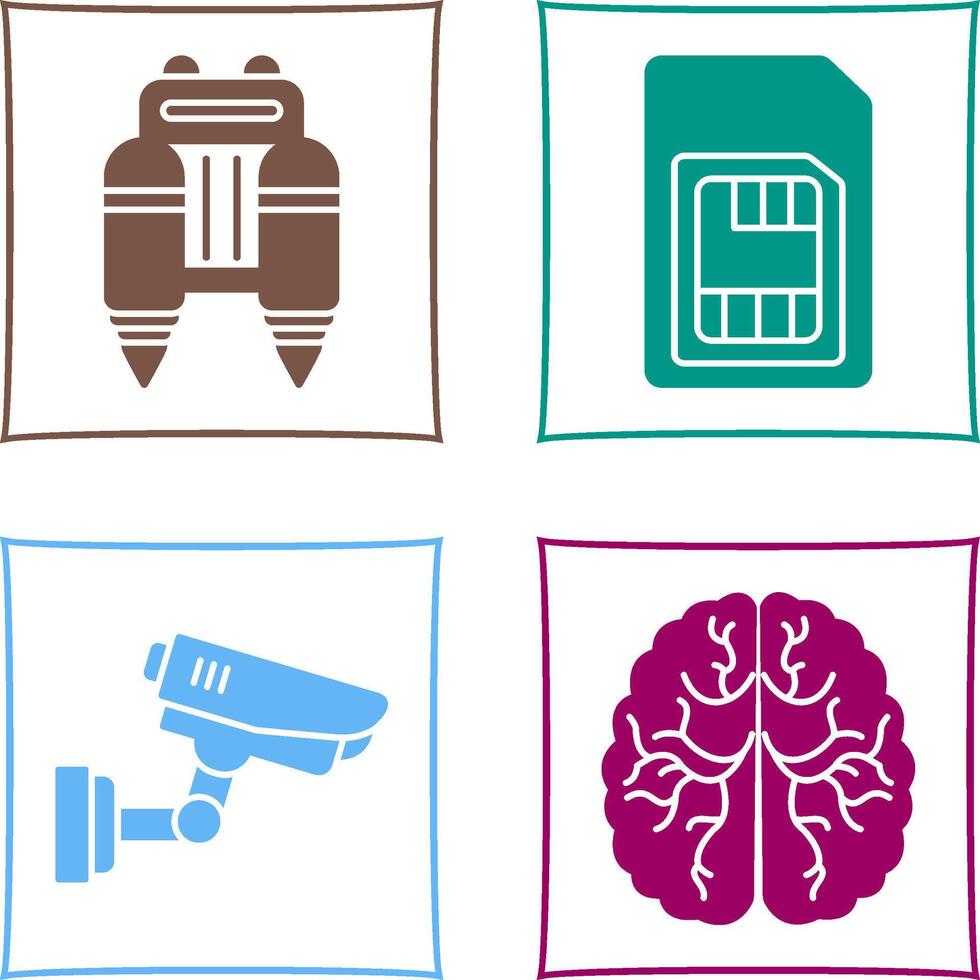Jetpack and Sim Card Icon vector