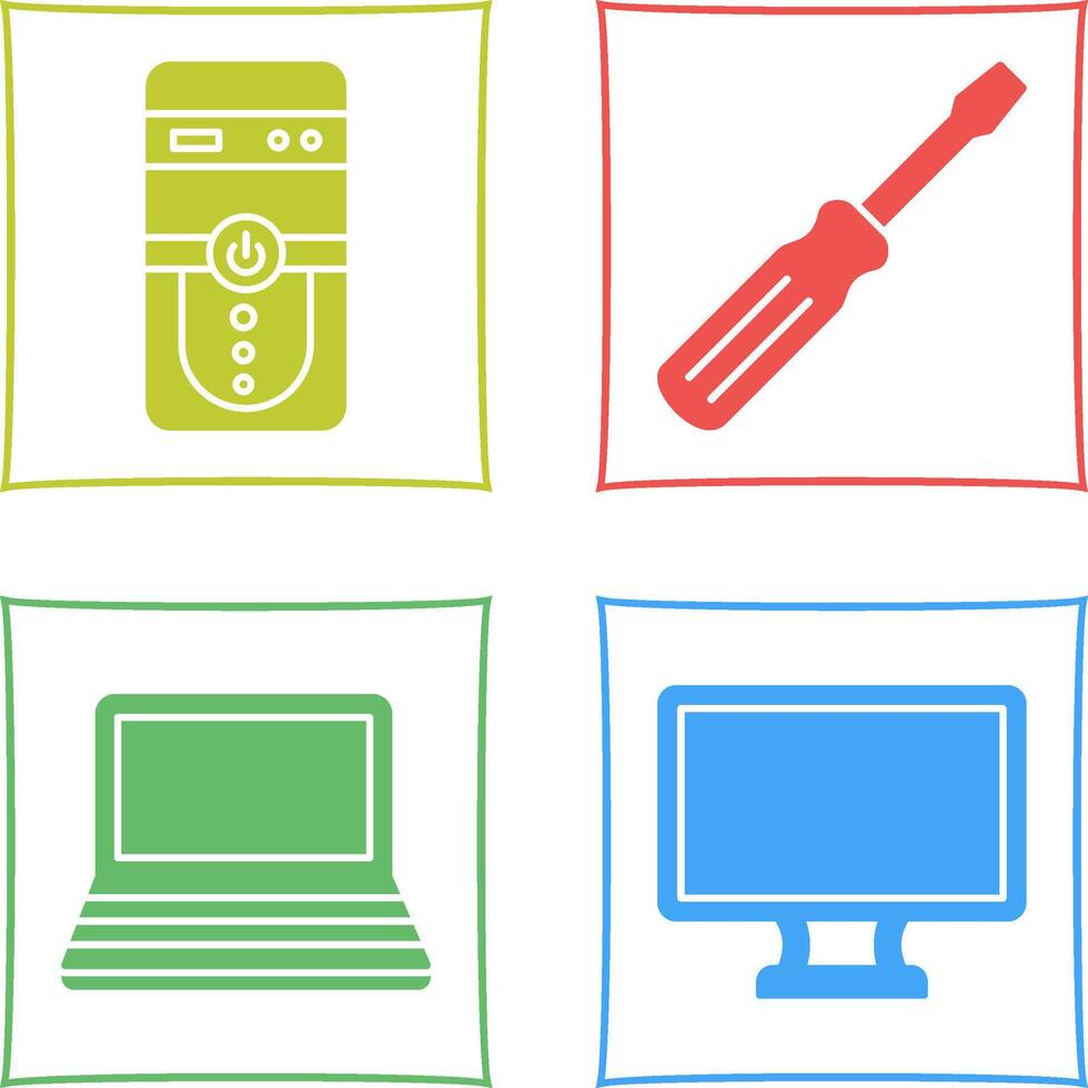 Cpu and Screw driver Icon vector