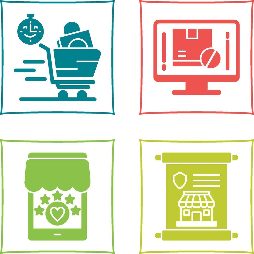 Happy Hour and Out of Stock Icon vector