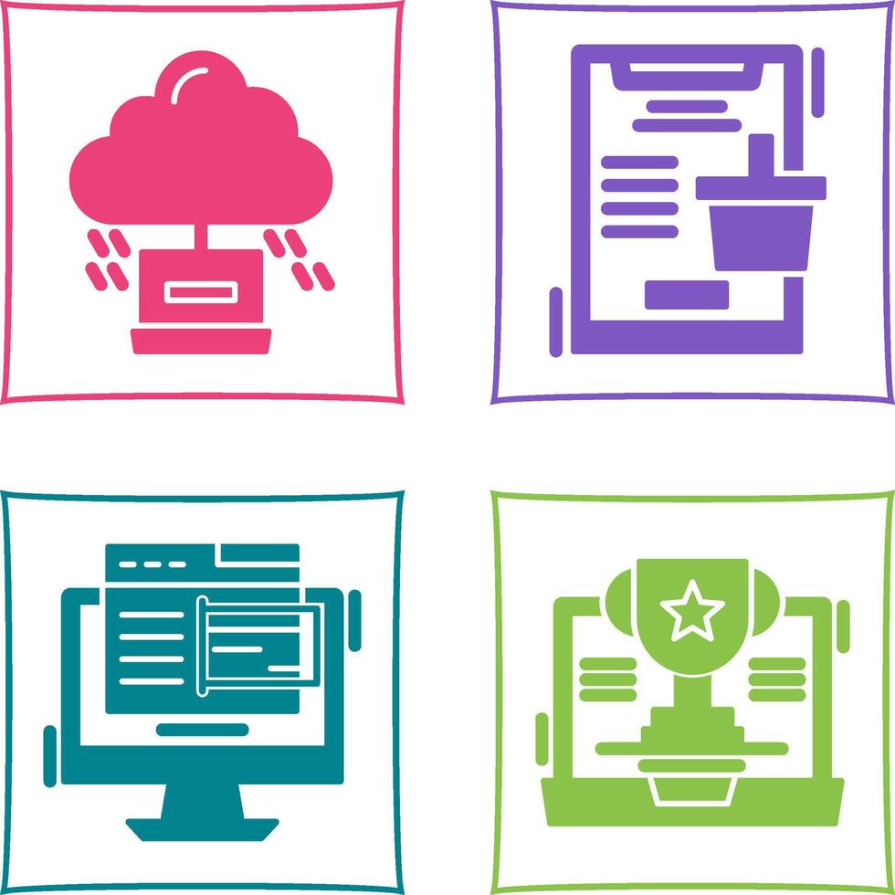 Cloud Computing and Online Shopping Icon vector