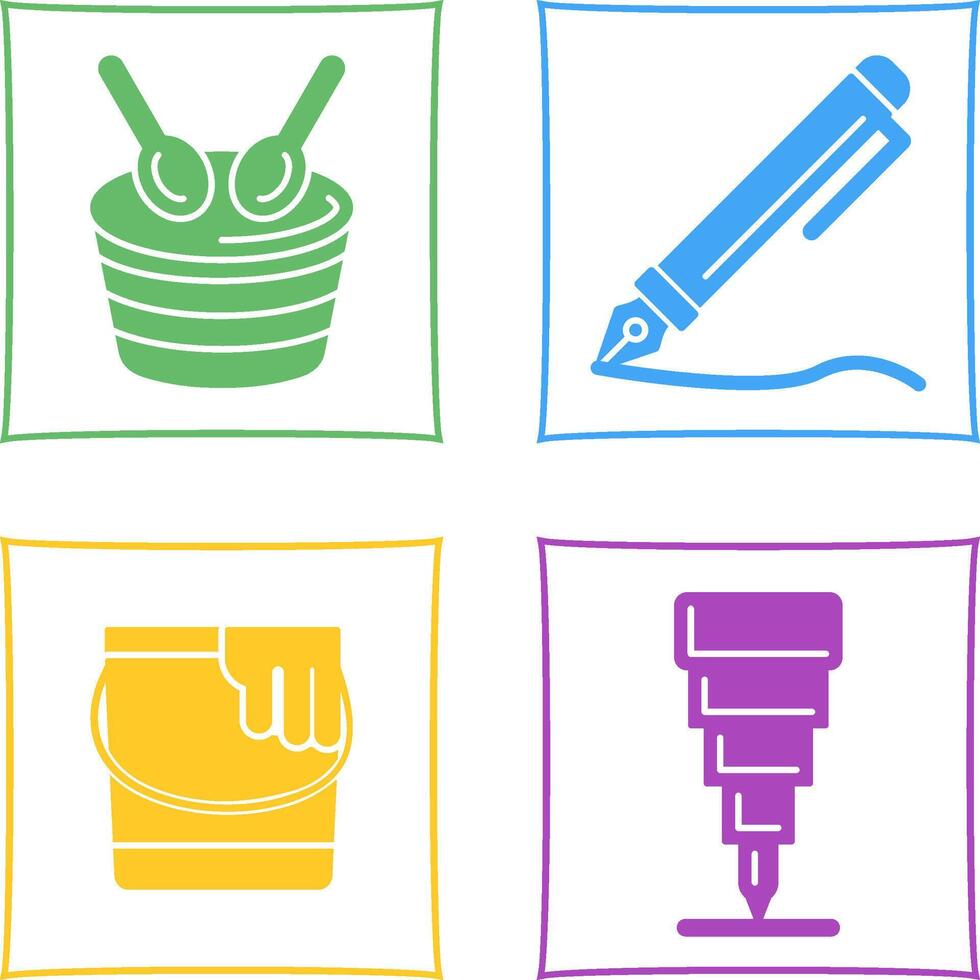 Drum and Pen Icon vector