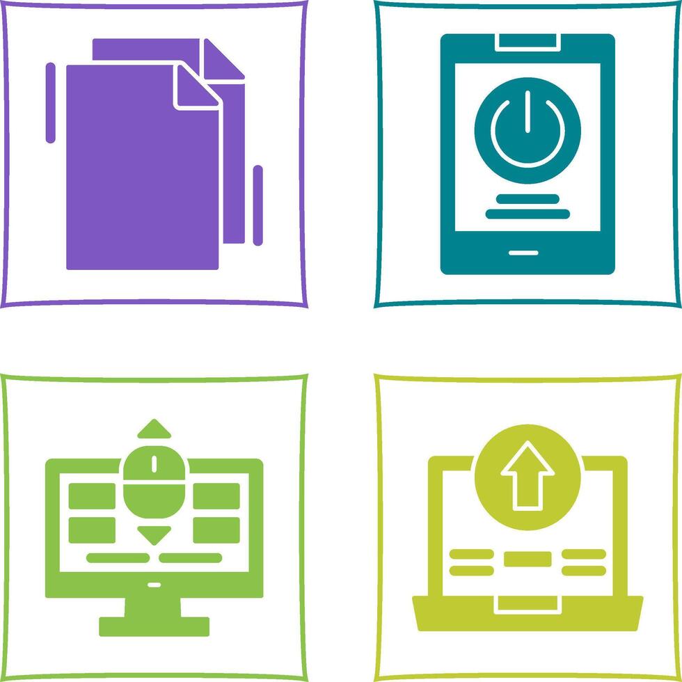 Copy and Power Icon vector