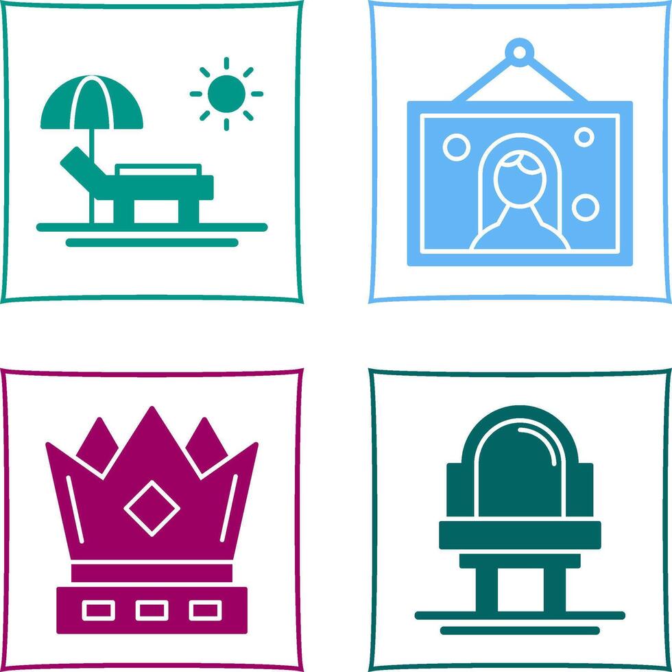 Hammock and Wedding Photo Icon vector