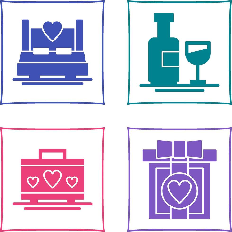 Double and Wine Bottle Icon vector