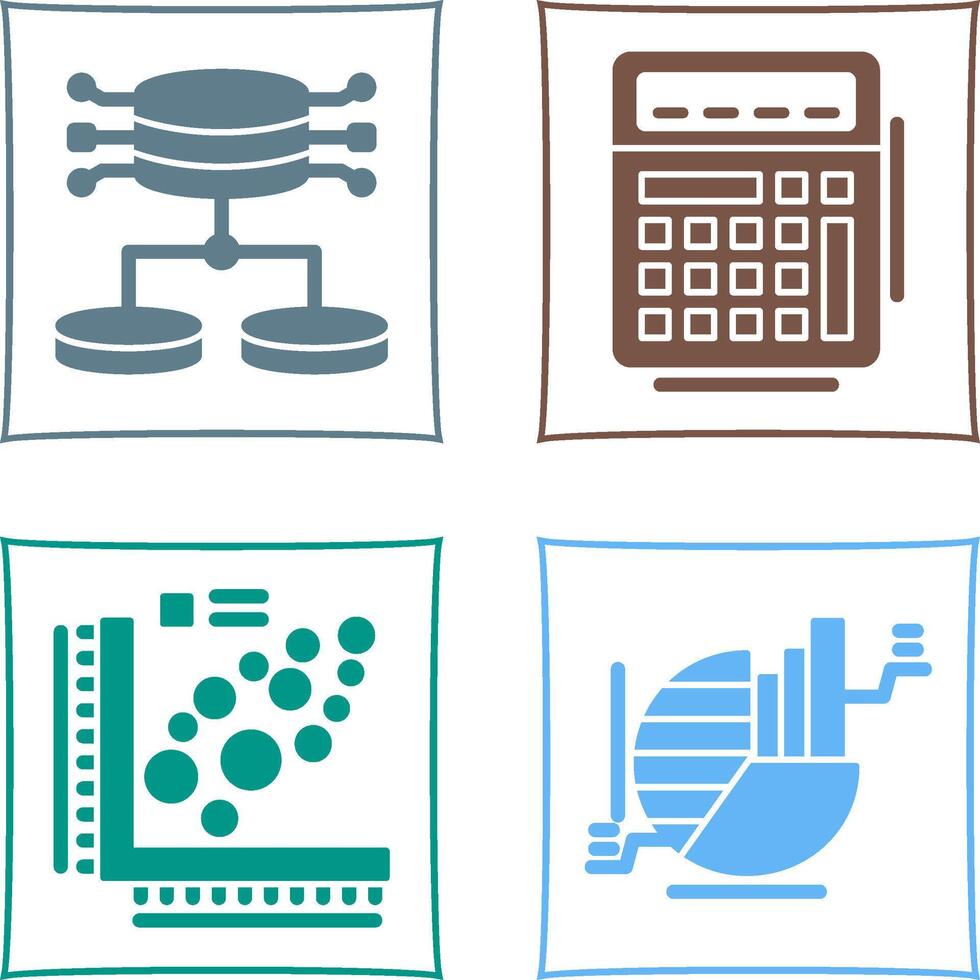 Structured Data and Calculator Icon vector