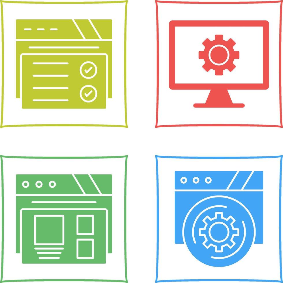 Web Browser and Monitor Screen Icon vector