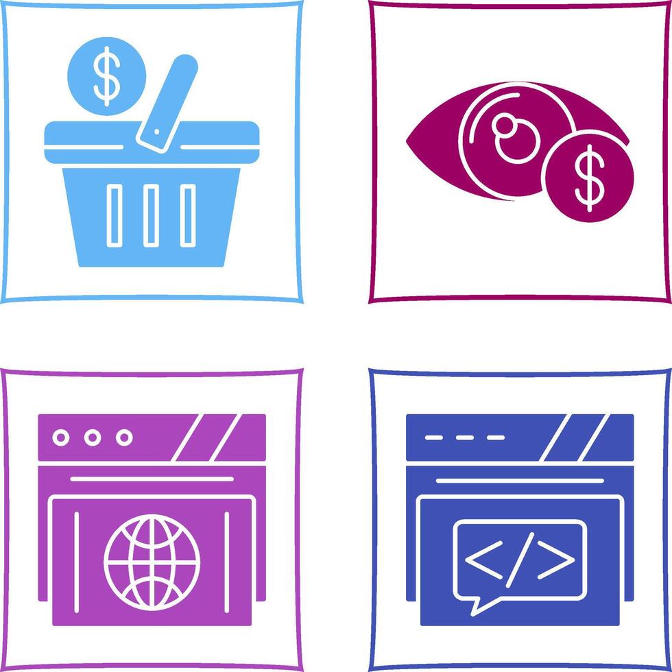 Shopping Basket and Eye Icon vector