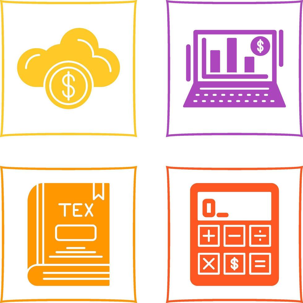 Cloud Computing and Bar Chart Icon vector