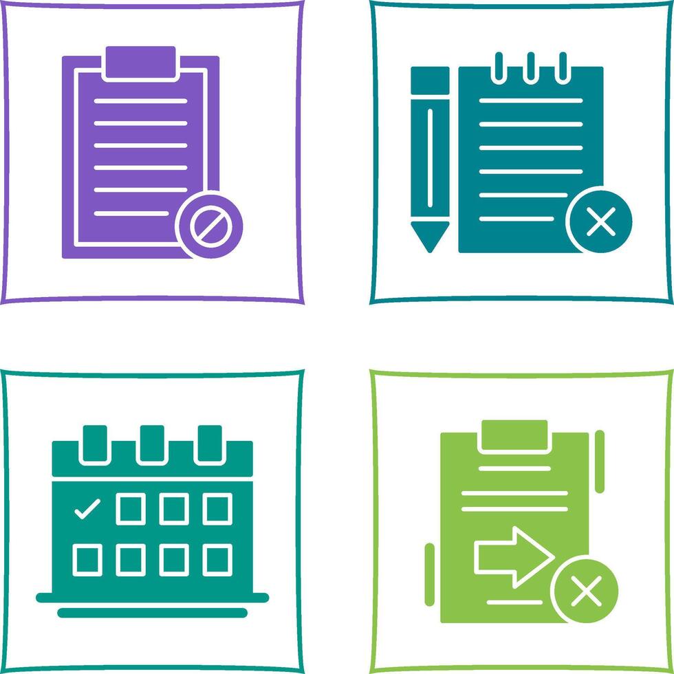 Prohibition and Unchecked Notes Icon vector