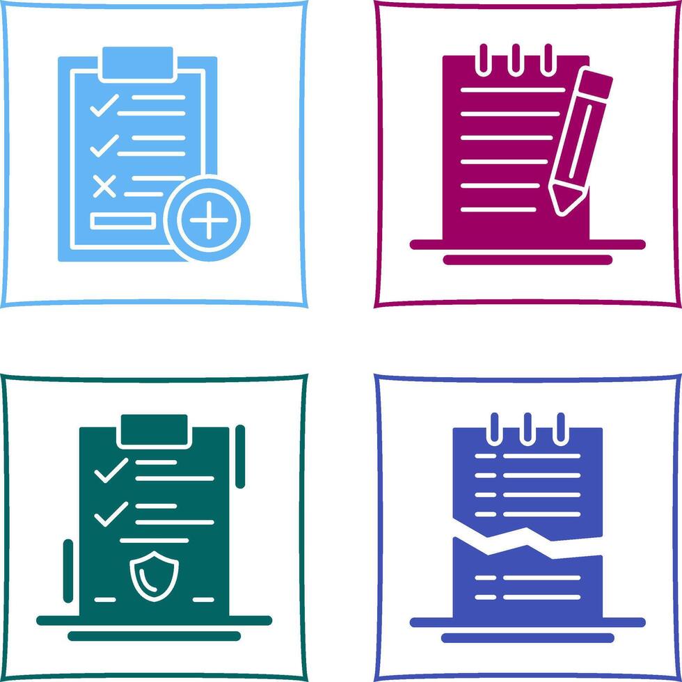 Medical Examination List and Check Up List Icon vector