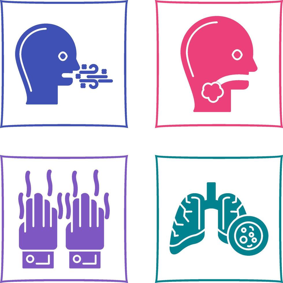 Bad Breath and Throat Cancer Icon vector