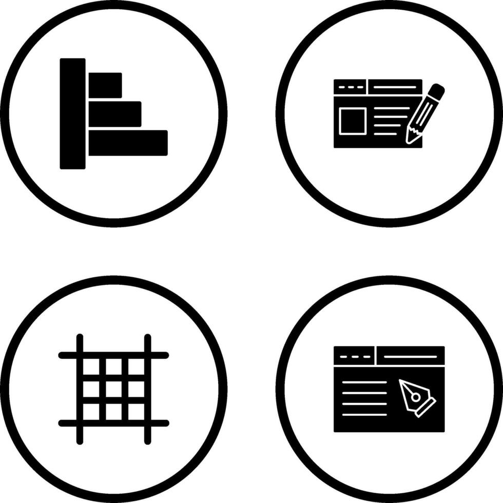Object Alignment and Web Page Icon vector