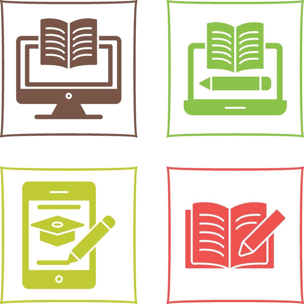Digital Learning and Written Icon vector
