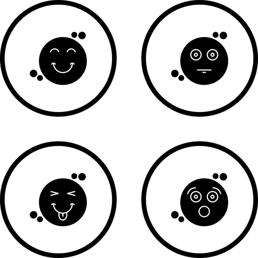 Smile and Neutral Icon vector