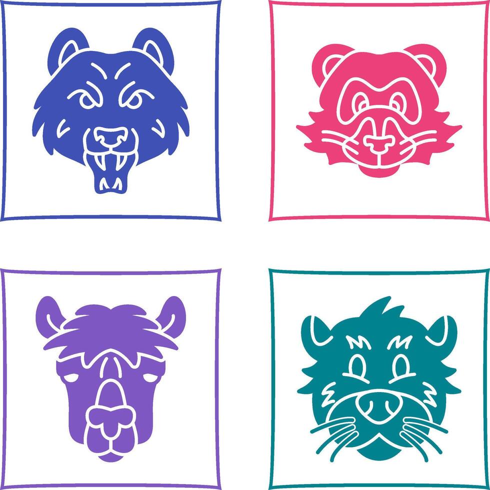 Bear and Ferret Icon vector