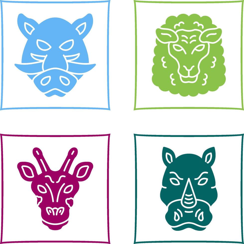 Sheep and Boar Icon vector