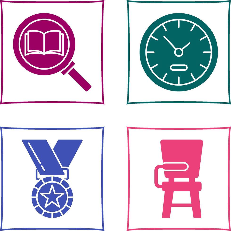 Search and ClockSnack and Money Icon vector