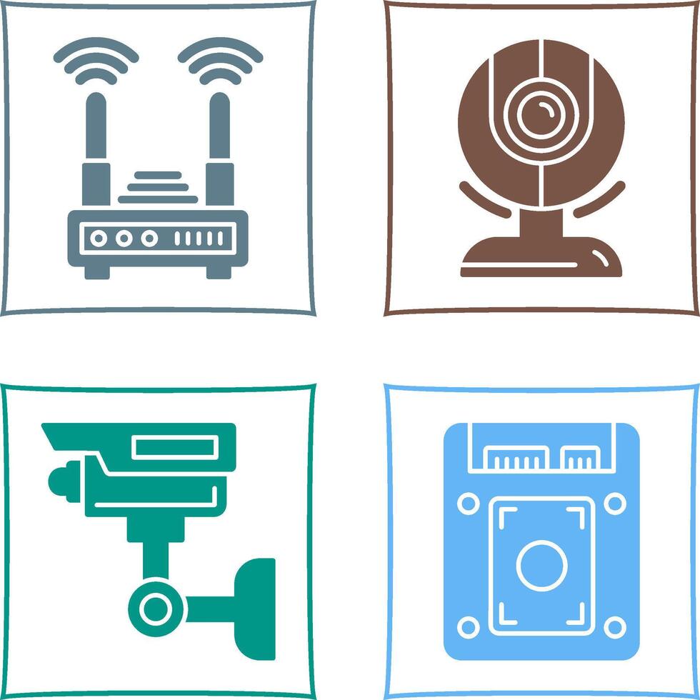 Router and Web Cam Icon vector