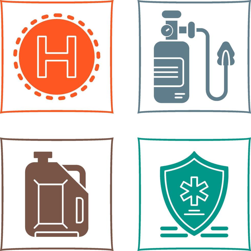 Helipad and Oxygen Icon vector