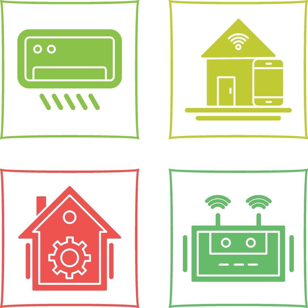 Air Conditioner and Home Automation Icon vector