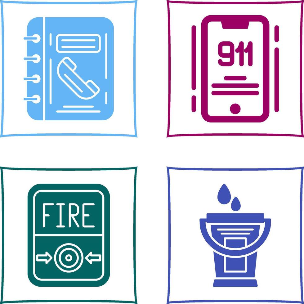 Phonebook and 911 Icon vector