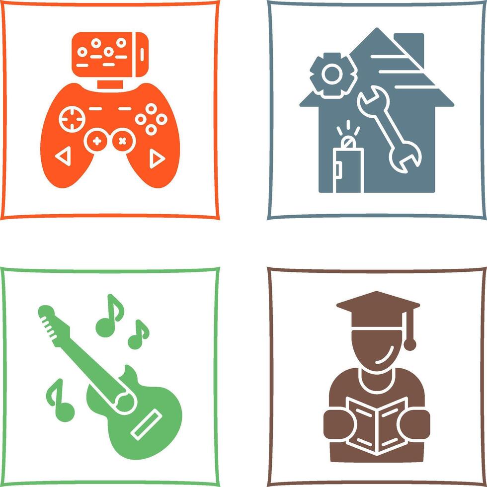 Game Controller and home repair Icon vector