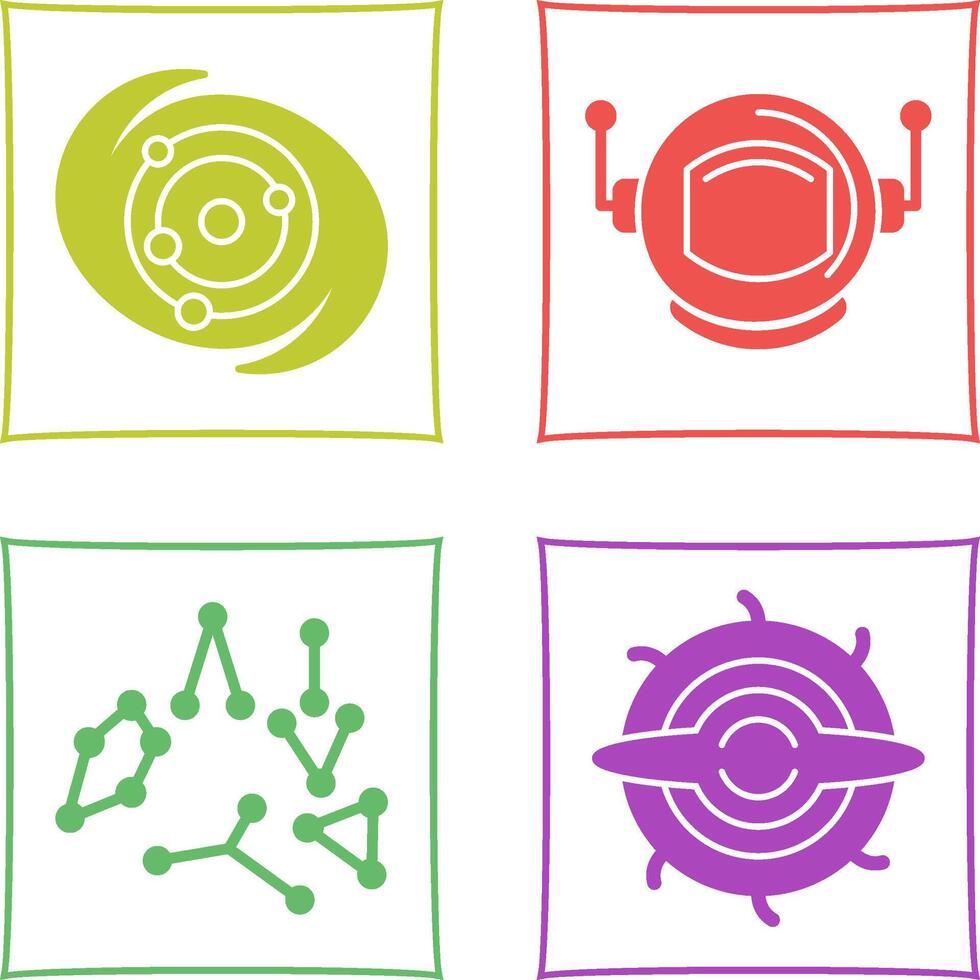 galaxy and astronaut Icon vector