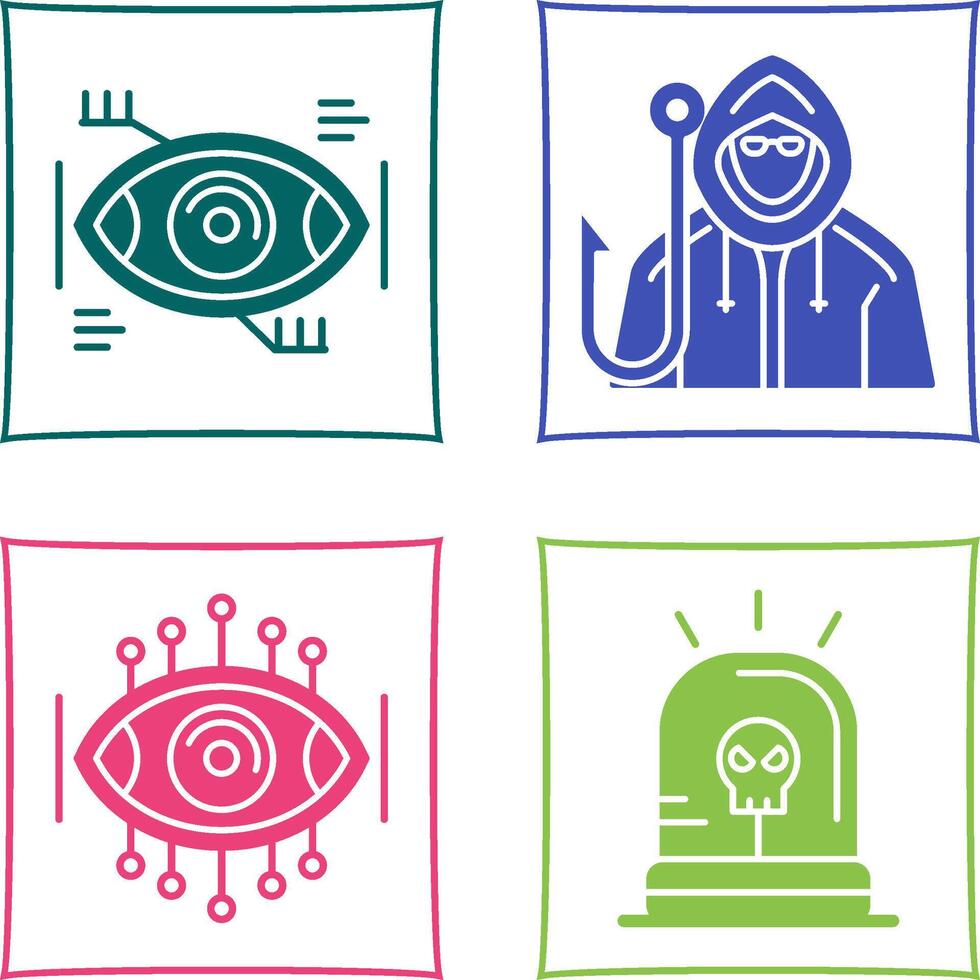 Eye Recongnition and Phishing Icon vector