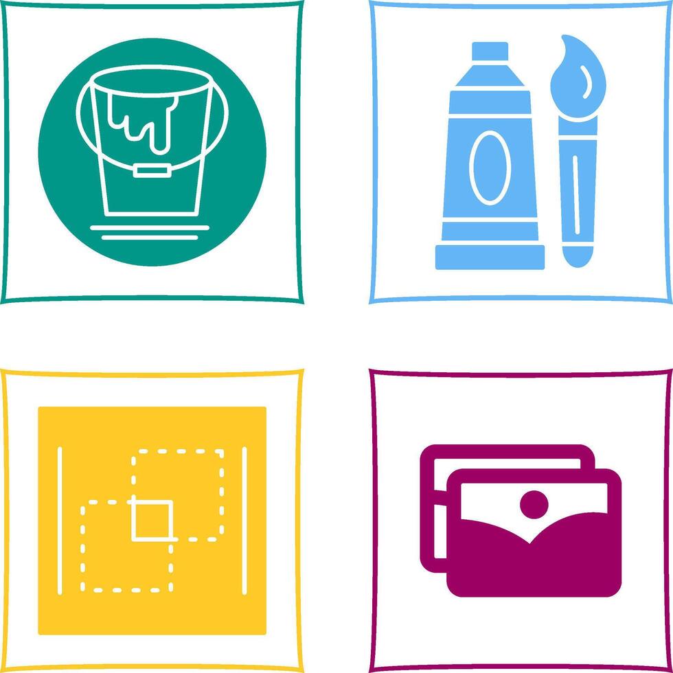 paint bucket and oil paint Icon vector