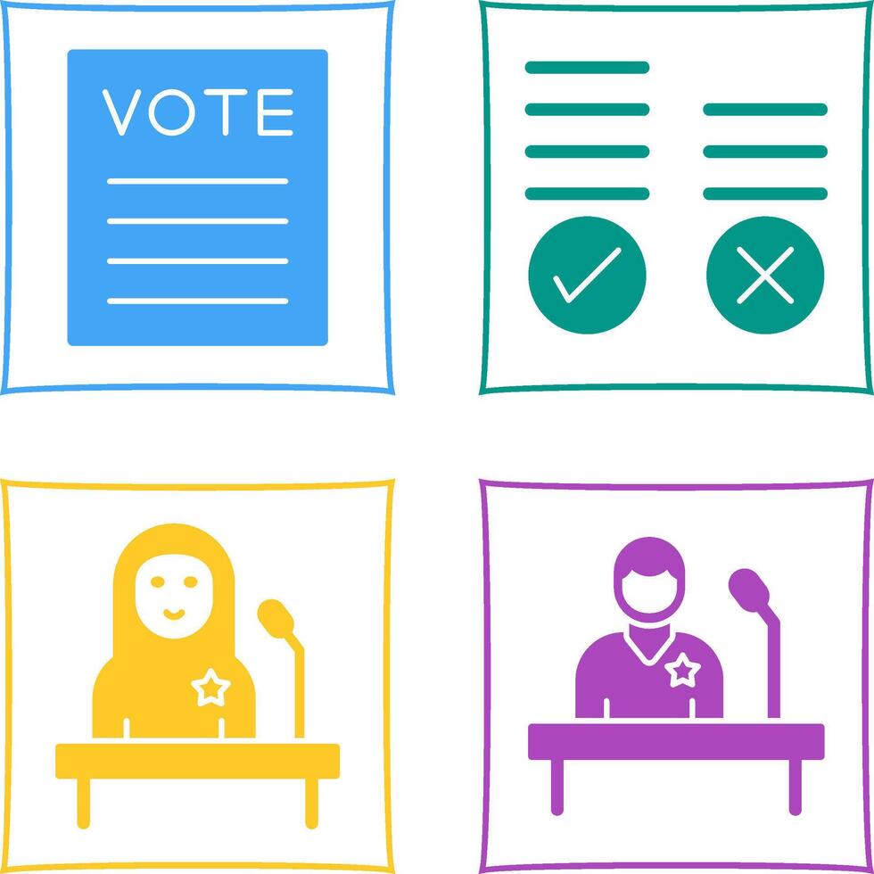 Voting Result and Vote Icon vector