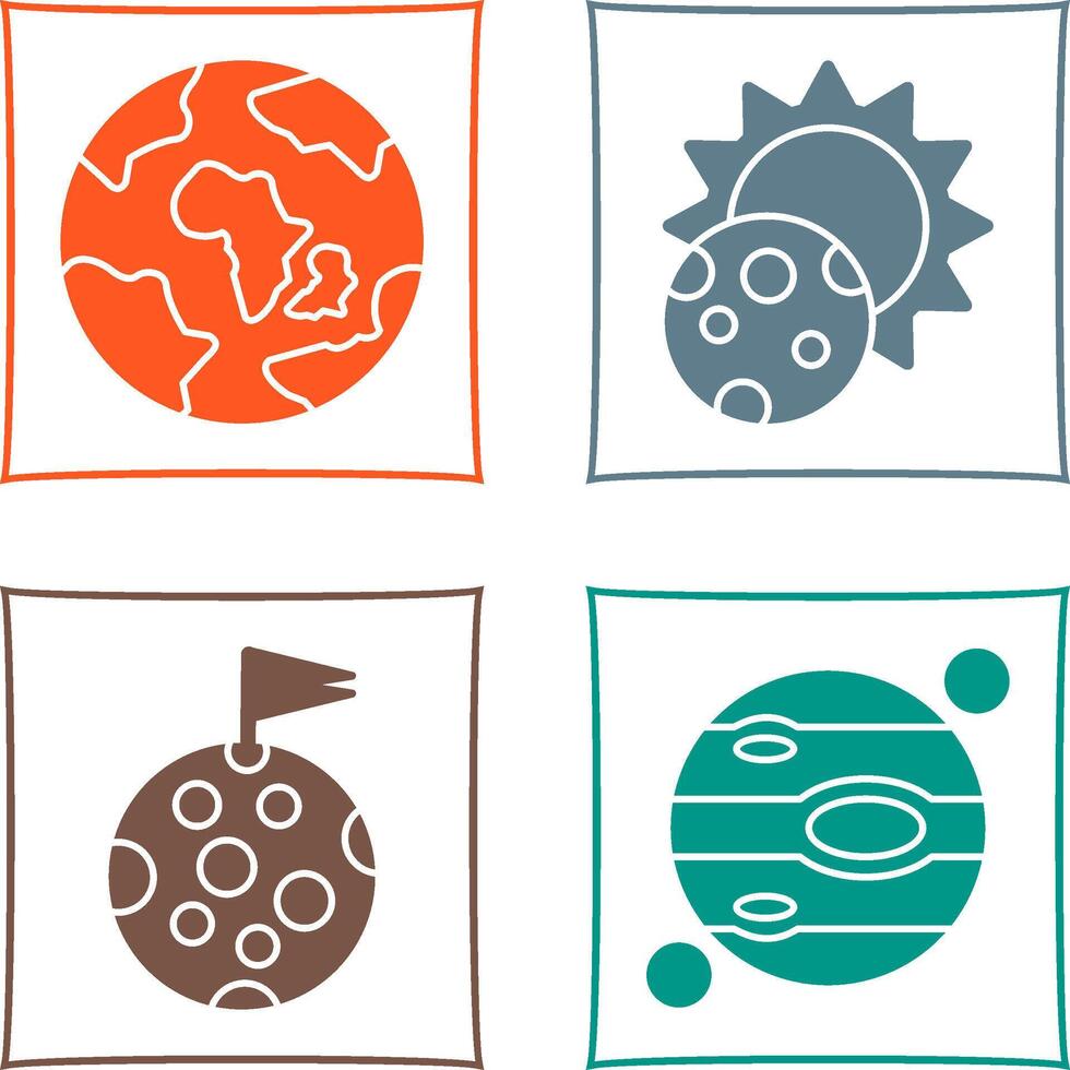 earth and eclipse Icon vector